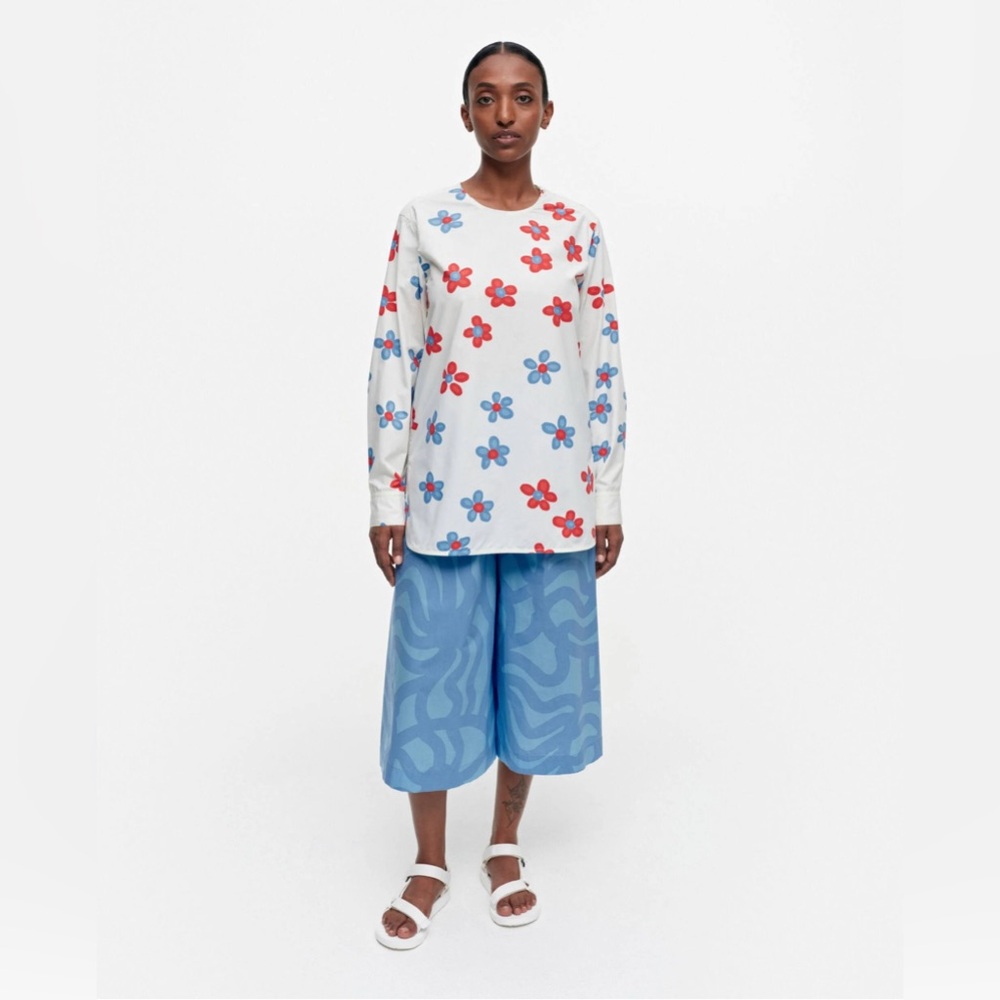 Marimekko Pilvetön Demeter Cotton Poplin Shirt - Size Large